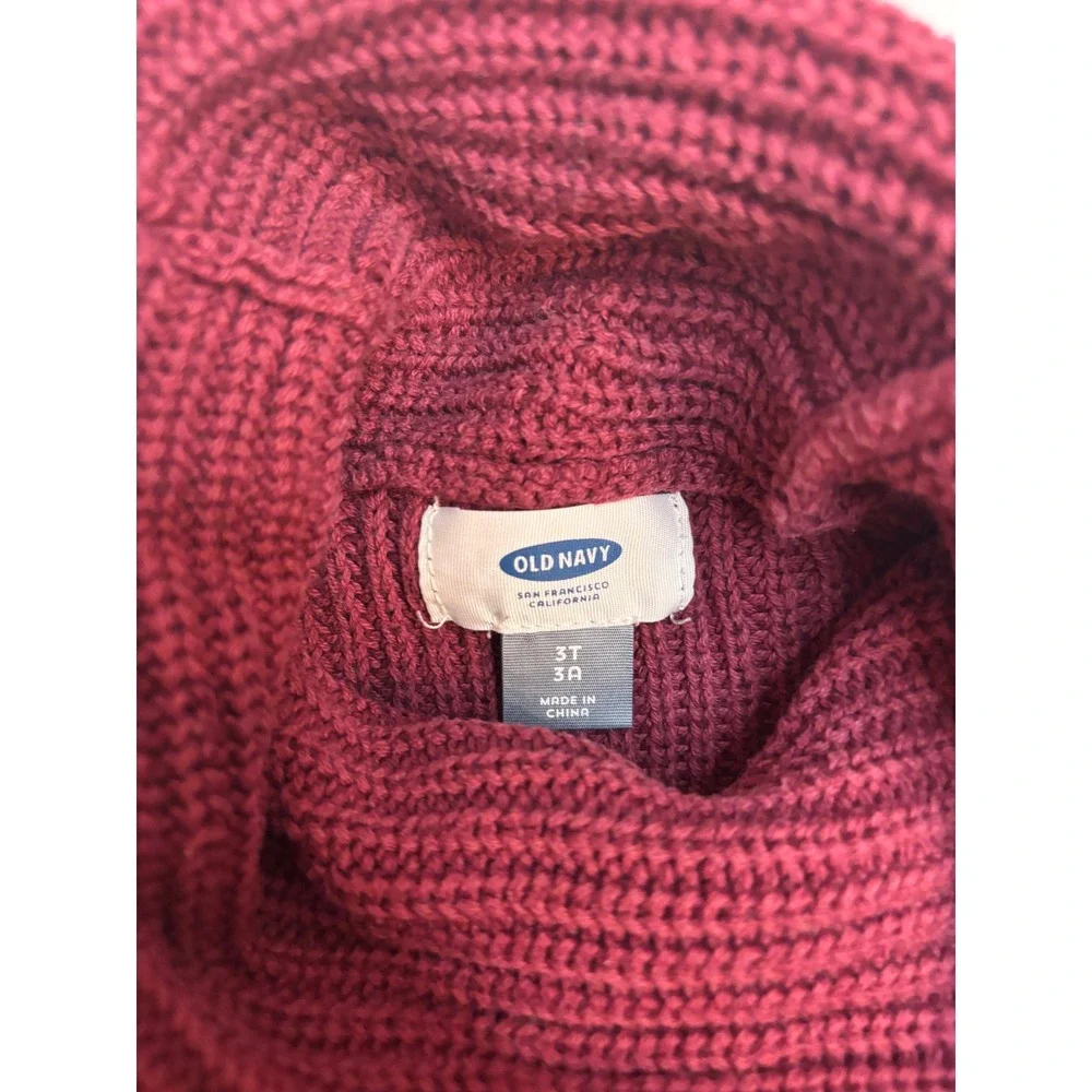 Old Navy Kids Burgundy‎ Ribbed Knit Cowl Neck Sweater 3T Toddler Cabin Core